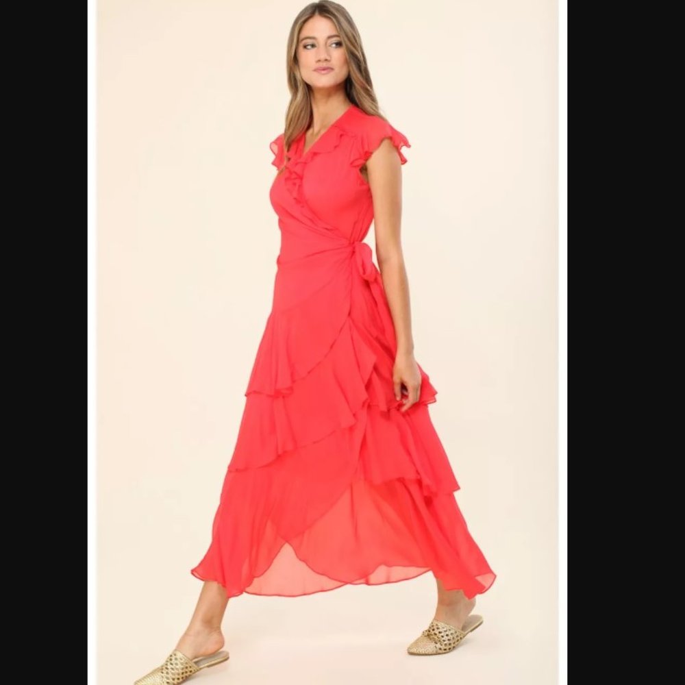 Annalisa Flounce Wrap Dress